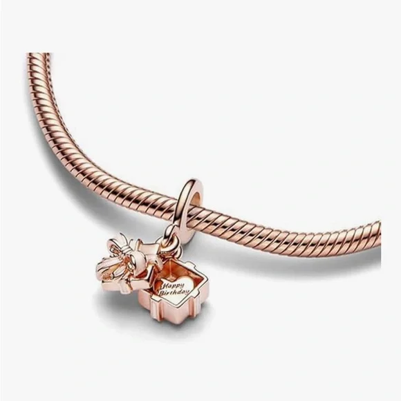 925 Happy Birthday Openable Gift Bracelet Charm - Picture 2 of 5